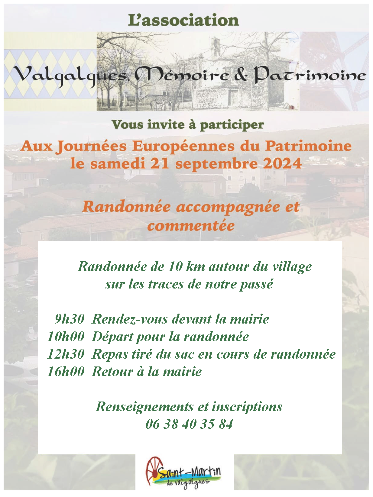 Annulé – Journée du Patrimoine – 21 septembre 2024