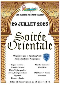 Lire la suite à propos de l’article Mardis de Saint-Martin – Soirée Orientale – 29 juillet 2025