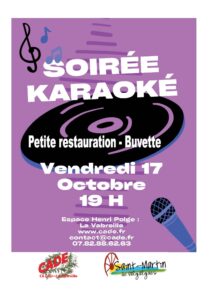Lire la suite à propos de l’article Soirée Karaoké – 17 octobre 2025