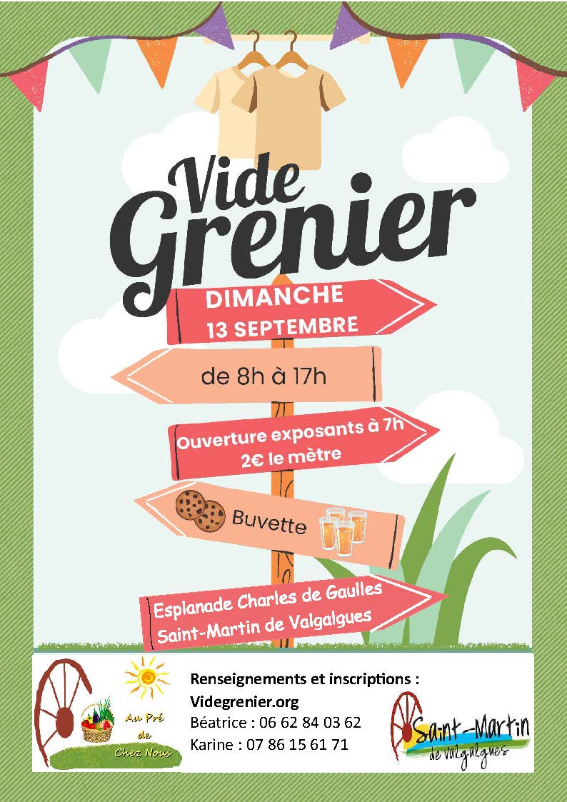 Vide Grenier – Dimanche 13 septembre 2026